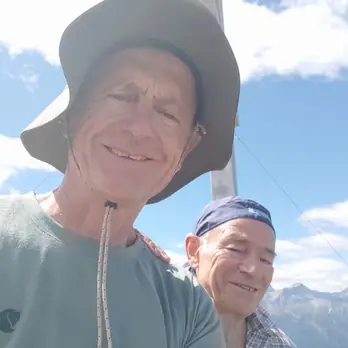 Gipfelbucheintrag von Luciano Palumbo und Heinrich Egger