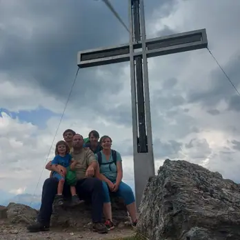 Gipfelbucheintrag von Zoderer Thomas ,Christine, Katharina, Andreas und Siegfried